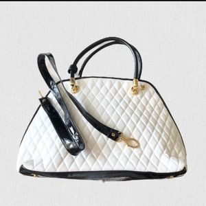 Marino Orlandi CC White quilted never full tote bag.